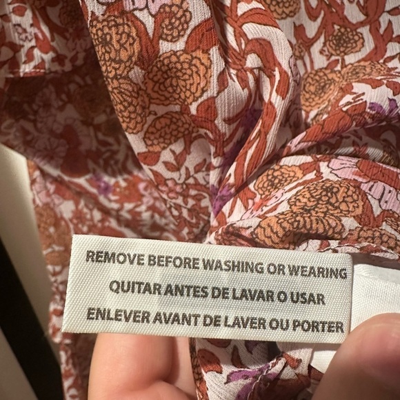 J.Crew Ruffle Crinkle Chiffon Blouse Floral Top Spring‎ Summer Casual Size Large - Picture 14 of 14